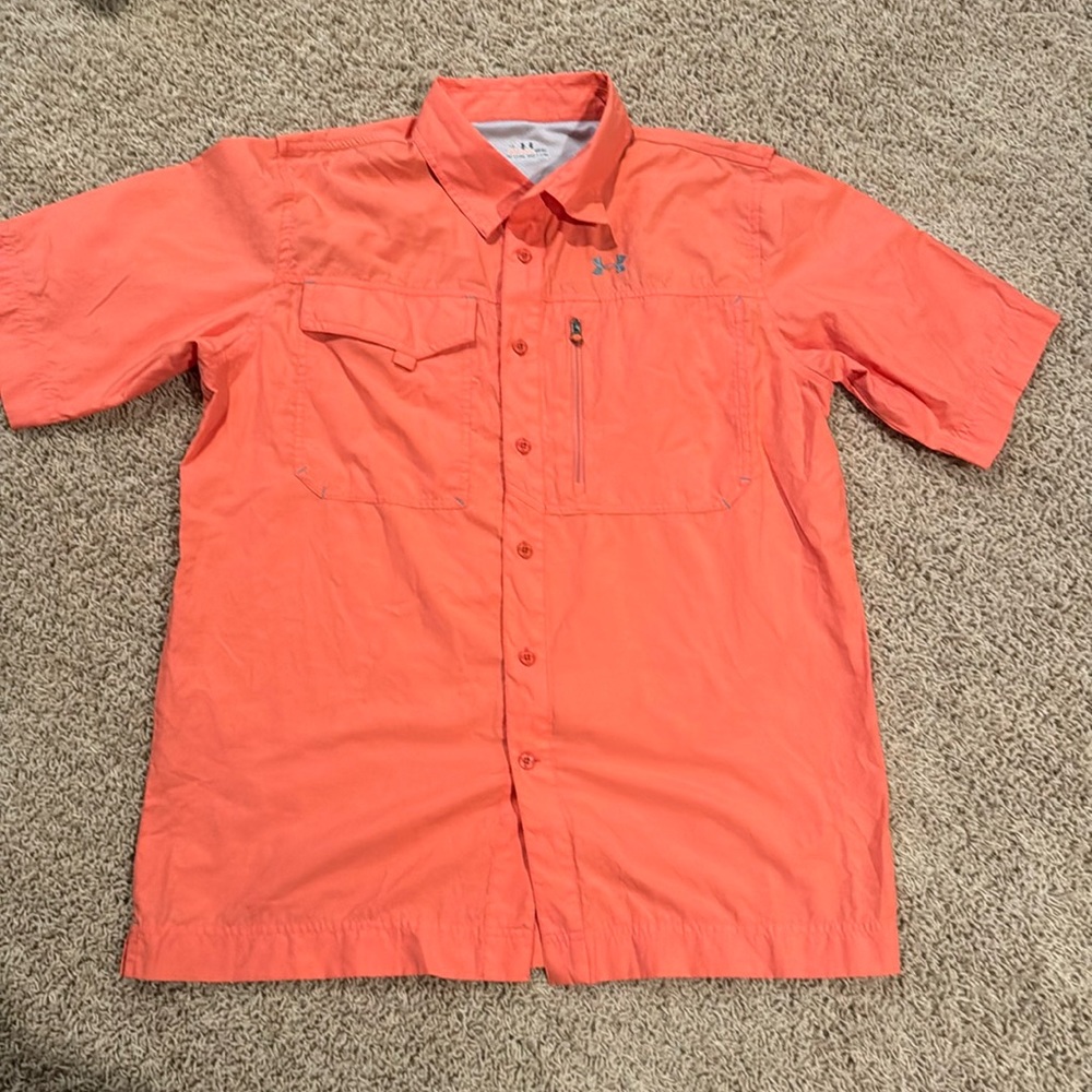 Under Armour all season gear, large men’s short sleeve, button-down shirt.